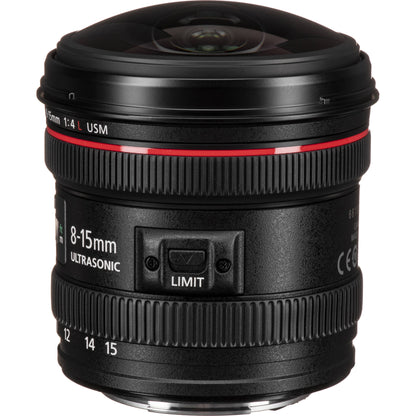 Canon EF 8-15mm f/4L Fisheye USM Lens with Starter Accessory Bundle: Universal Lens Cap Keeper, Dual - Ended Lens Cleaning Pen, Dust Blower & More (13pc Bundle)