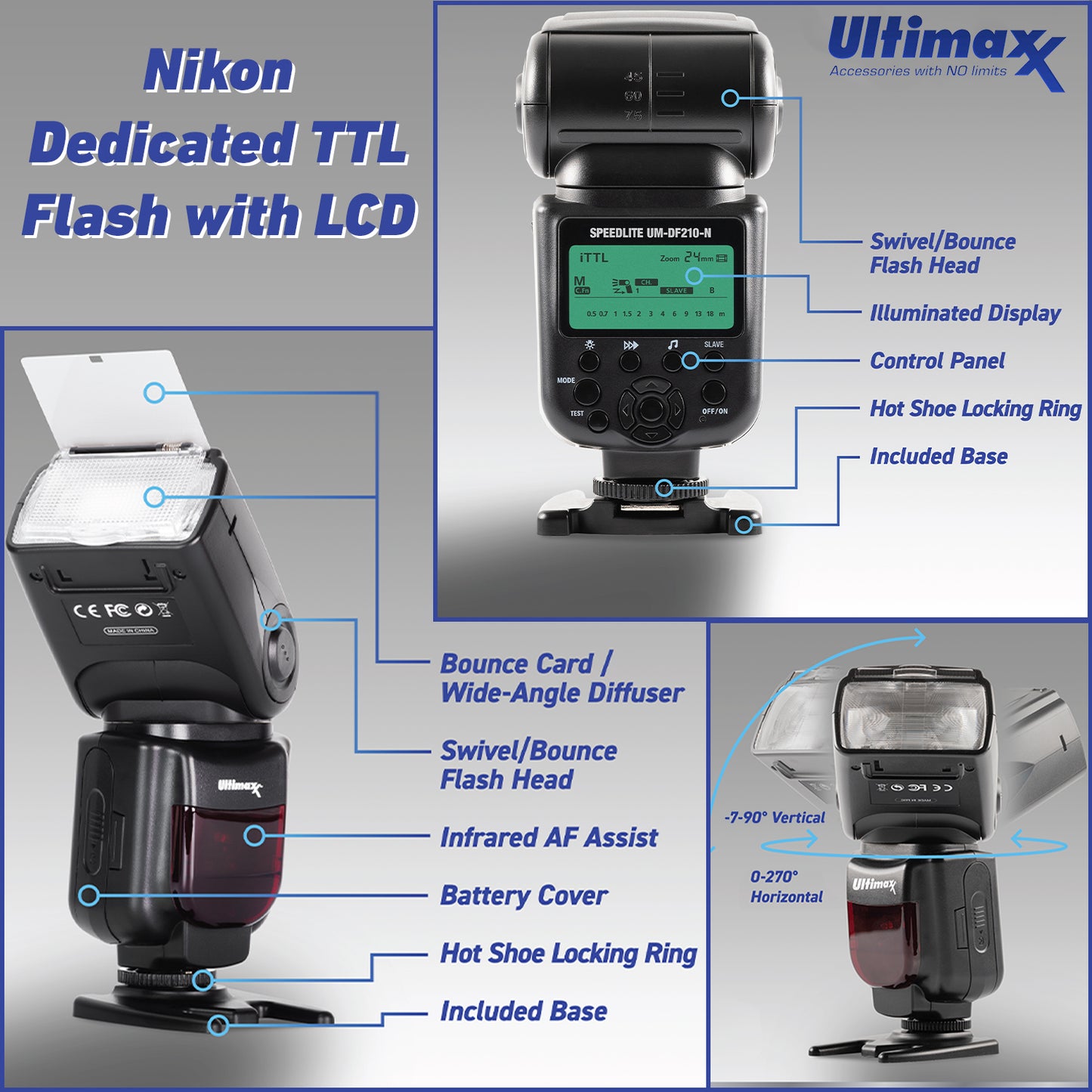 Ultimaxx Must Have Accessory Bundle for Nikon Z5 Mirrorless Camera w/Z 24-70mm f/4 S Lens. Includes: 64GB Ultra Memory Card + TTL Dedicated Flash w/LCD + 60in Tripod + Much More