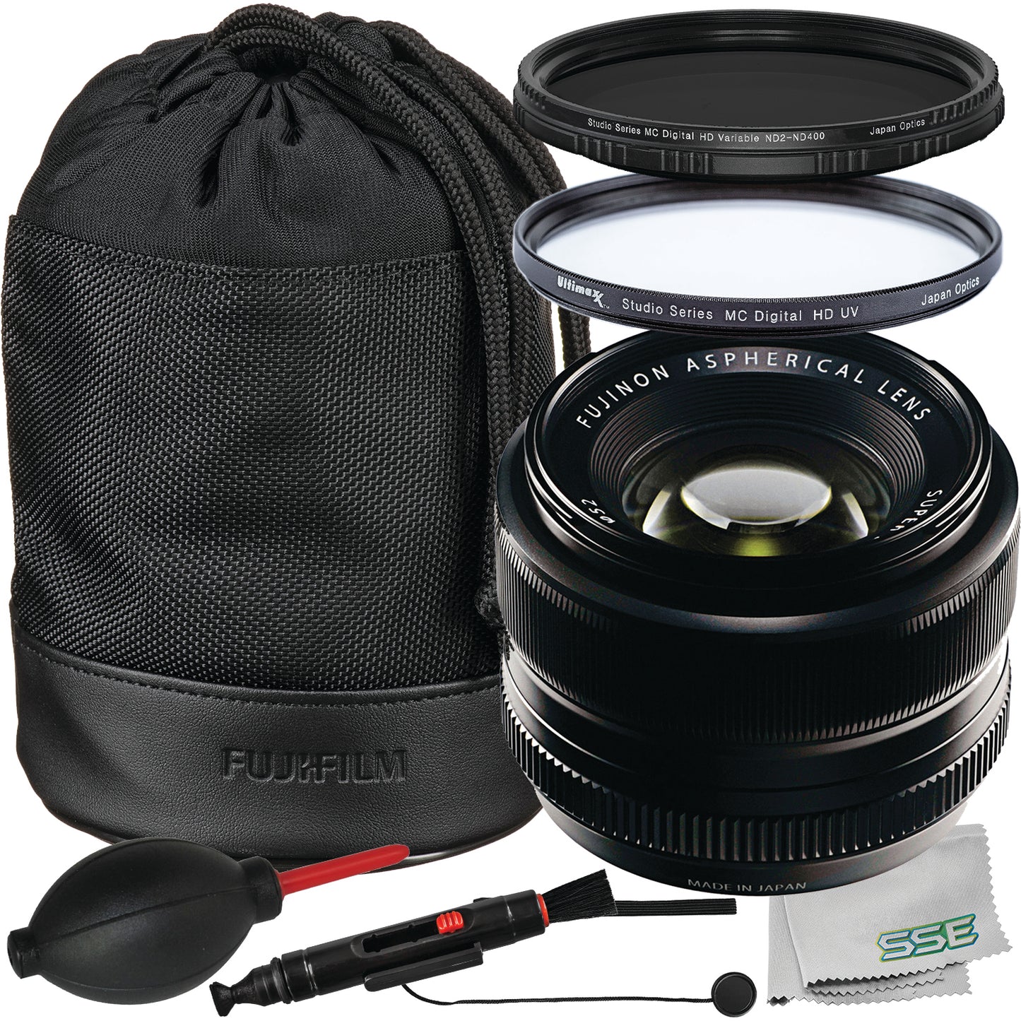 Ultimaxx Essential Accessory Bundle + FUJIFILM XF 35mm f/1.4 R Lens + Variable Neutral Density Filter (ND2-ND400), Protective Multi-Coated UV Filter & More (11pc Bundle)