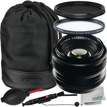 Ultimaxx Essential Accessory Bundle + FUJIFILM XF 35mm f/1.4 R Lens + Variable Neutral Density Filter (ND2-ND400), Protective Multi-Coated UV Filter & More (11pc Bundle)