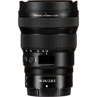 Ultimaxx Essential Bundle + Nikon NIKKOR Z 14-24mm f/2.8 S Lens + SanDisk 32GB Ultra Memory Card, Water-Resistant Lens Pouch, Manufacturer’s Accessories & More (15pc Bundle)