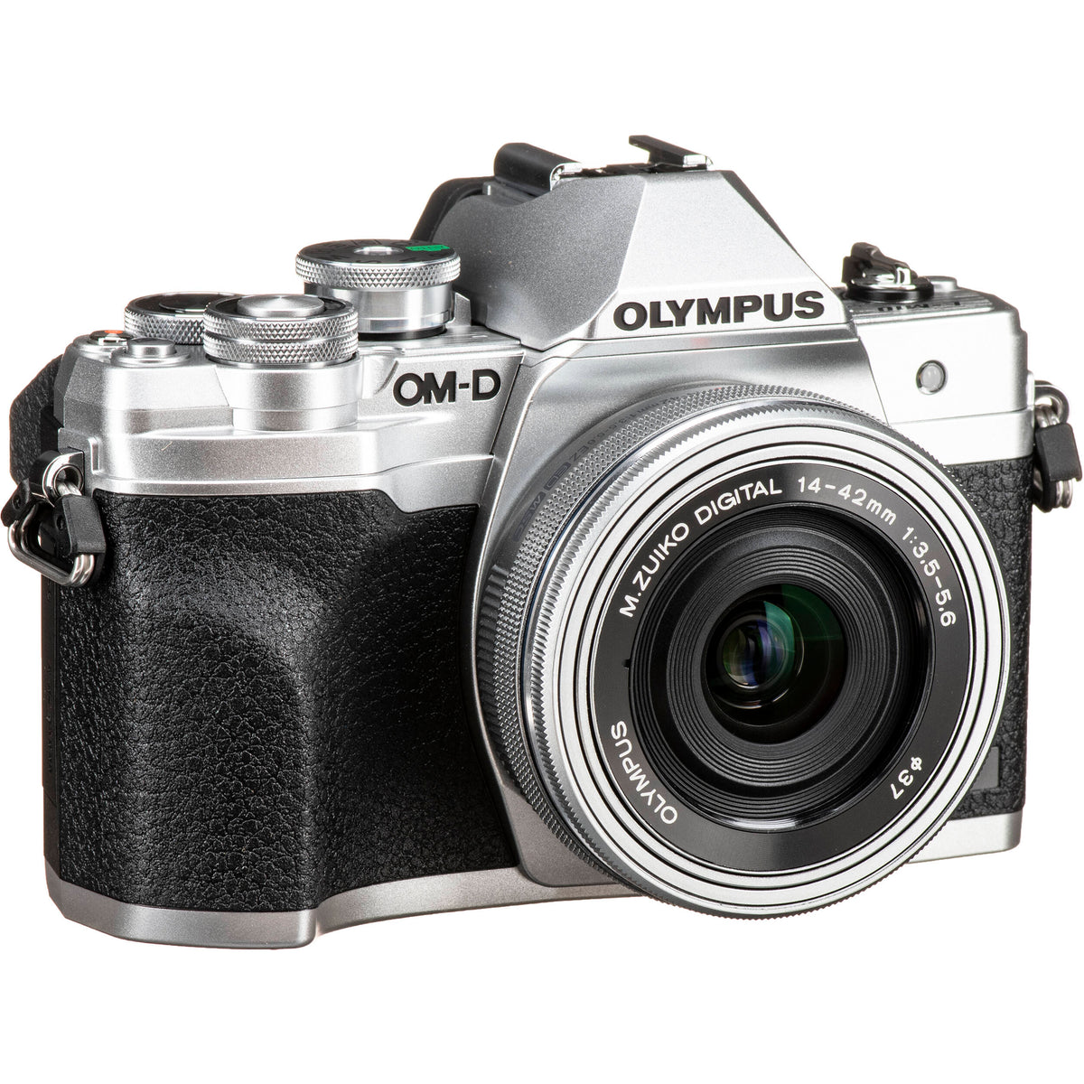 Olympus OM-D E-M10 Mark IV Mirrorless Camera with 14-42mm EZ Lens (Silver) Advanced Bundle- Includes SanDisk 64GB Ultra SDXC, LED Light Kit & Much More (32pc Bundle)