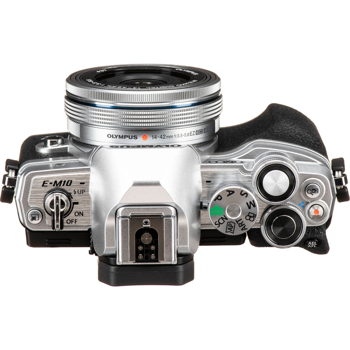 Olympus OM-D E-M10 Mark IV Mirrorless Camera with 14-42mm EZ Lens (Silver) Advanced Bundle- Includes SanDisk 64GB Ultra SDXC, LED Light Kit & Much More (32pc Bundle)