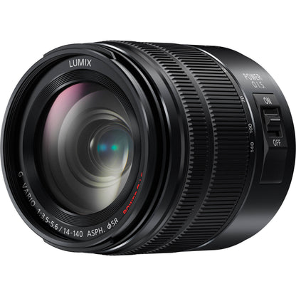 Ultimaxx Essential Accessory Bundle + Panasonic Lumix G Vario 14-140mm f/3.5-5.6 II ASPH. POWER O.I.S. Lens + Multi-Coated 3PC UV Filter Kit (UV, CPL, FLD) & More (18pc Bundle)