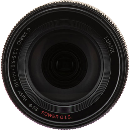 Ultimaxx Essential Accessory Bundle + Panasonic Lumix G Vario 14-140mm f/3.5-5.6 II ASPH. POWER O.I.S. Lens + Multi-Coated 3PC UV Filter Kit (UV, CPL, FLD) & More (18pc Bundle)
