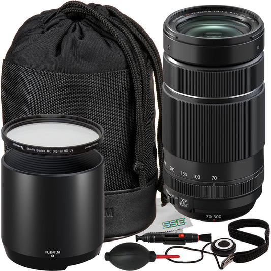 Ultimaxx Starter Accessory Bundle + FUJIFILM XF 70-300mm f/4-5.6 R LM OIS WR Lens + Manufacturer’s Accessories, Protective Multi-Coated UV Filter & More (10pc Bundle)