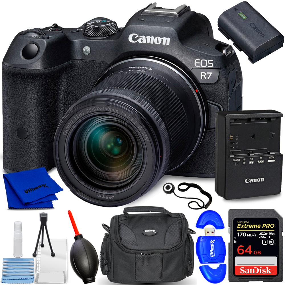 Canon EOS R7 Mirrorless Camera with RF-S 18-150mm f/3.5-6.3 IS STM Lens Bundle
