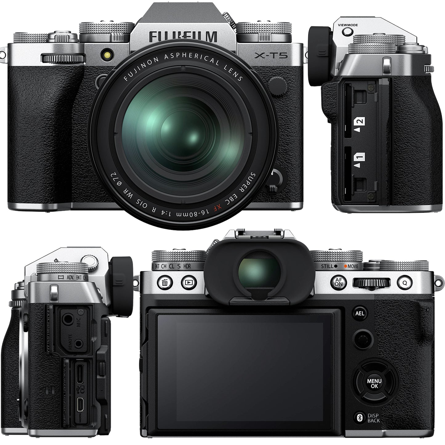 Ultimaxx Essential FUJIFILM X-T5 with 16-80mm Lens (Silver) Bundle - Includes: 32GB Extreme Pro Memory Card, Replacement Battery, Protective UV Filter & More (24pc Bundle)