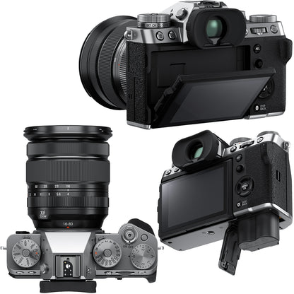 Ultimaxx Essential FUJIFILM X-T5 with 16-80mm Lens (Silver) Bundle - Includes: 32GB Extreme Pro Memory Card, Replacement Battery, Protective UV Filter & More (24pc Bundle)