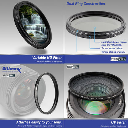 Ultimaxx Advanced Olympus 30mm f/3.5 Macro Lens Bundle - Includes: 0.43x Wide-Angle Lens Attachment, Variable Neutral Density Filter (ND2-ND400) & More (15pc Bundle)