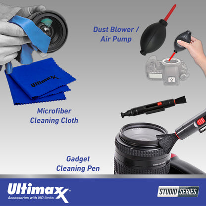 Ultimaxx Advanced Olympus 30mm f/3.5 Macro Lens Bundle - Includes: 0.43x Wide-Angle Lens Attachment, Variable Neutral Density Filter (ND2-ND400) & More (15pc Bundle)