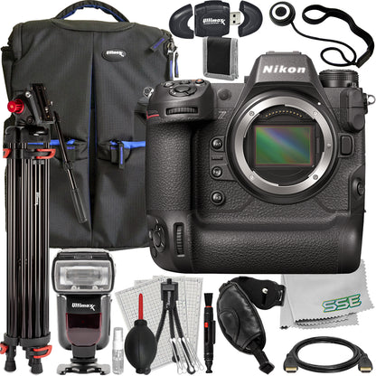 Nikon Z9 Camera Pro Bundle - Includes: Pro-4 Deluxe Gadget Backpack, Dedicated TTL Flash with LCD, Professional Deluxe 72” Video Tripod & More (26pc Bundle)