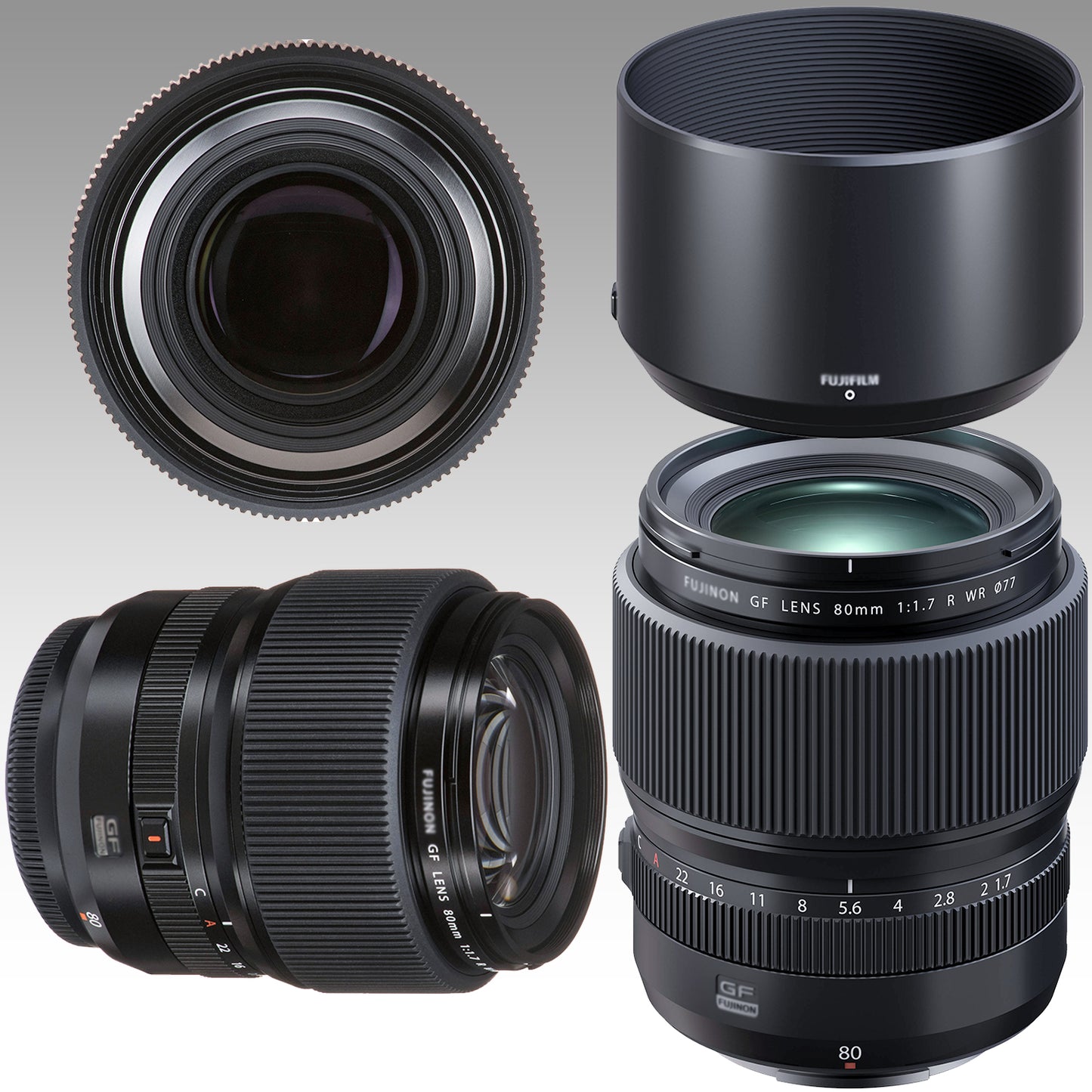 FUJIFILM GF 80mm f/1.7 R WR Lens Bundle - Includes: Circular Polarizer Filter, 4PC Macro Close-Up Filter Kit, Circular Polarizer Filter & More (15pc Bundle)