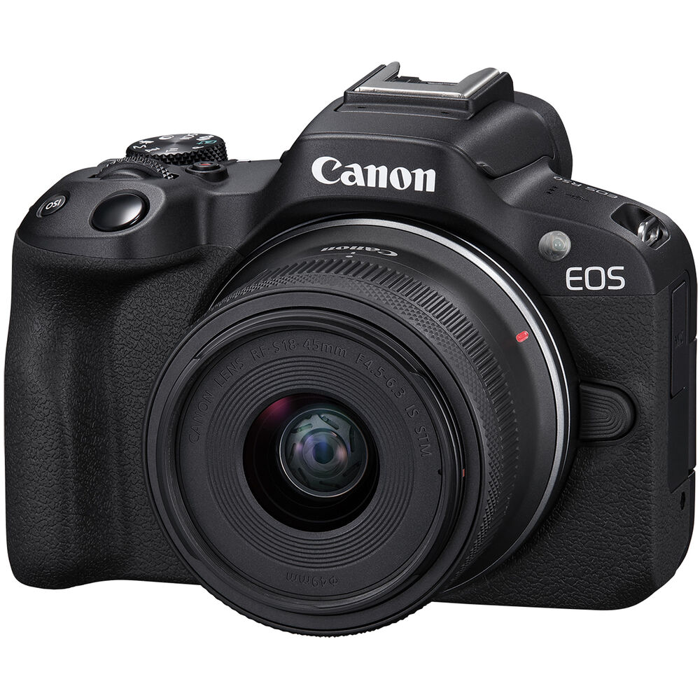 Canon EOS R50 Mirrorless Camera w/ 18-45mm and 55-210mm Lenses (Black)