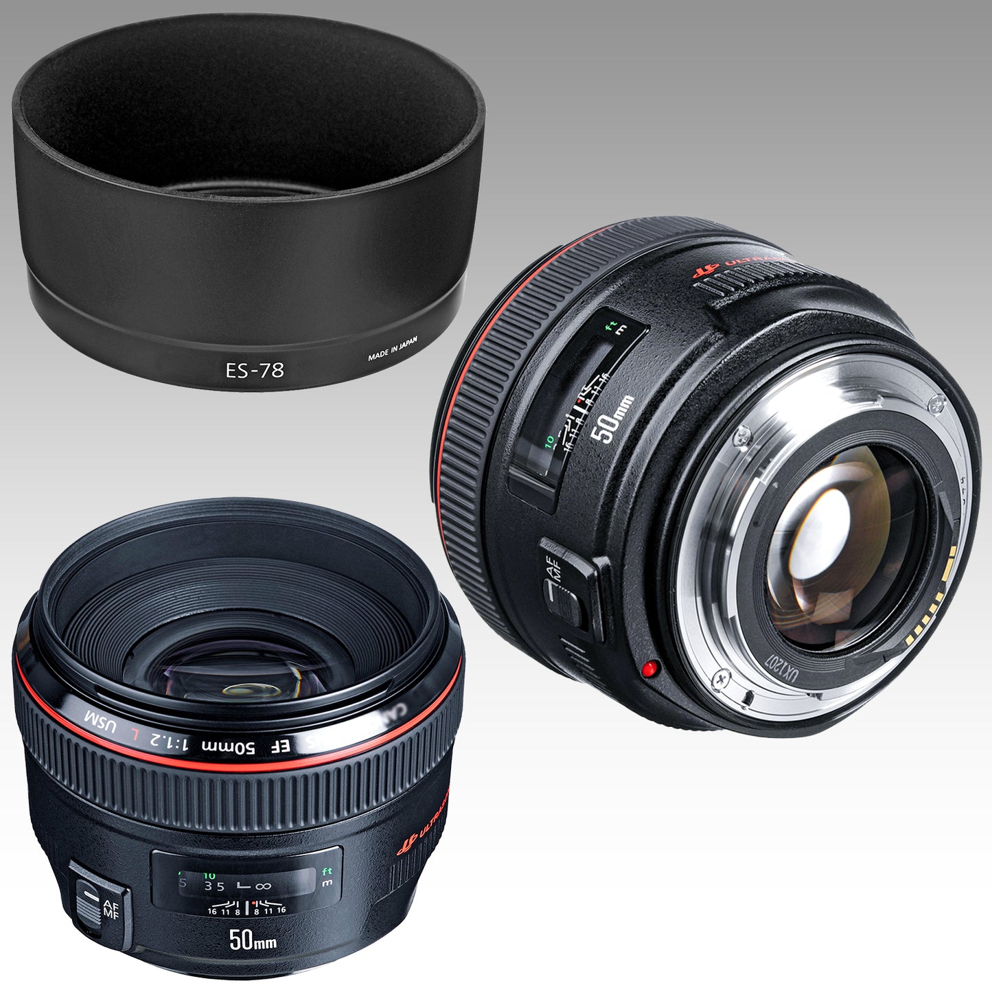 Canon EF 50mm f/1.2L USM Autofocus Lens Bundle - Includes: Protective UV Filter, 0.43x Wide-Angle Lens Attachment & More (12pc Bundle)