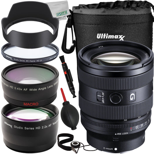 Ultimaxx Essential Sony FE 20-70mm f/4 G Lens Bundle - Includes: Water-Resistant Lens Pouch, Protective UV Filter & More (12pc Bundle)