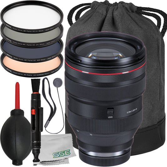 Ultimaxx Essential Canon RF 28-70mm f/2L USM Lens Bundle - Includes: Ultimate 4PC Filter Kit (Warming, UV, CPL, ND9), Universal Lens Cap Keeper & More (13pc Bundle)