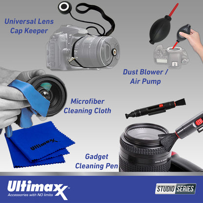 Ultimaxx Essential Canon RF 28-70mm f/2L USM Lens Bundle - Includes: Ultimate 4PC Filter Kit (Warming, UV, CPL, ND9), Universal Lens Cap Keeper & More (13pc Bundle)