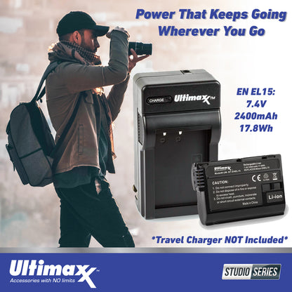 Ultimaxx Starter Nikon D7500 DSLR Camera Bundle (Body Only) - Includes: 64GB Ultra Memory Card, 1x Replacement Battery, V-Shaped Bracket & More (22pc Bundle)