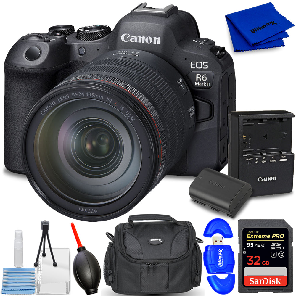 Canon EOS R6 Mark II Mirrorless Camera with 24-105mm f/4L IS USM Lens Bundle