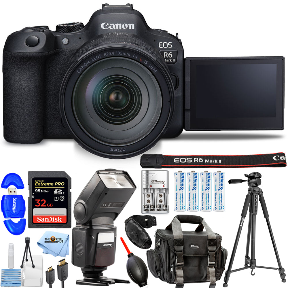 Canon EOS R6 Mark II Mirrorless Camera with 24-105mm f/4L IS USM Lens Bundle