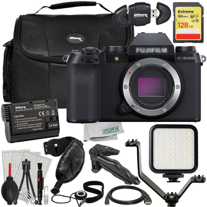 Ultimaxx Advanced FUJIFILM X-S20 Mirrorless Camera Bundle (Black - Body Only) - Includes: 128GB Extreme Memory Card, Replacement Battery & Much More (24pc Bundle)