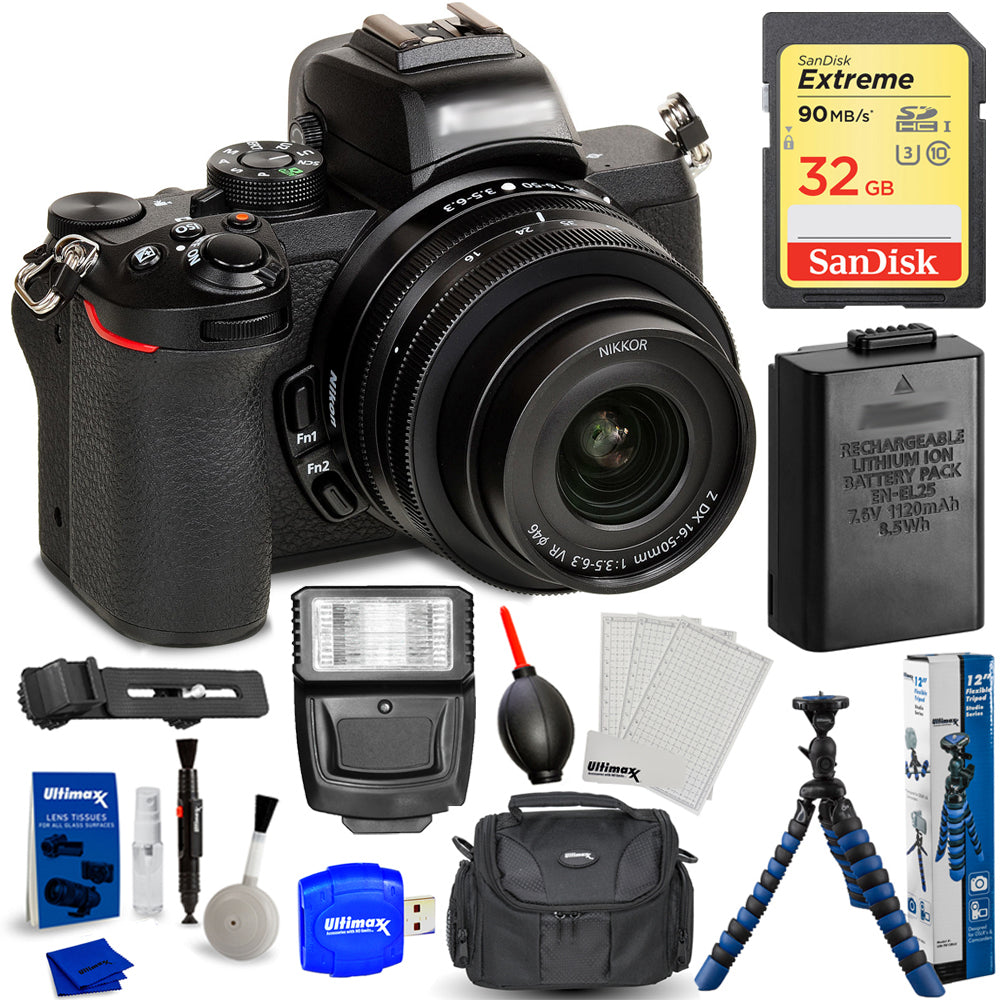 Nikon Z 50 Mirrorless Digital Camera with 16-50mm Lens Advanced Bundle