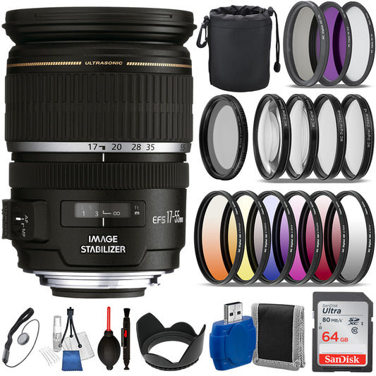 Canon EF-S 17-55mm f 2.8 IS USM Lens Must Have Bundle