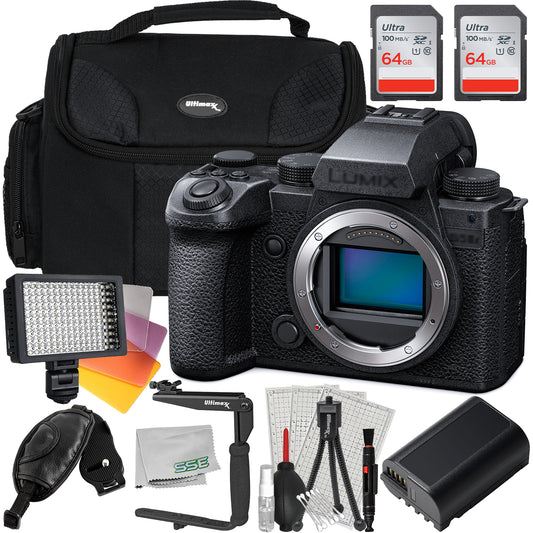 Panasonic Lumix S5 IIX Mirrorless Camera (Body Only) Advanced Bundle - Includes: 2x 64GB Ultra Memory Cards, Replacement Battery & More (22pc Bundle)