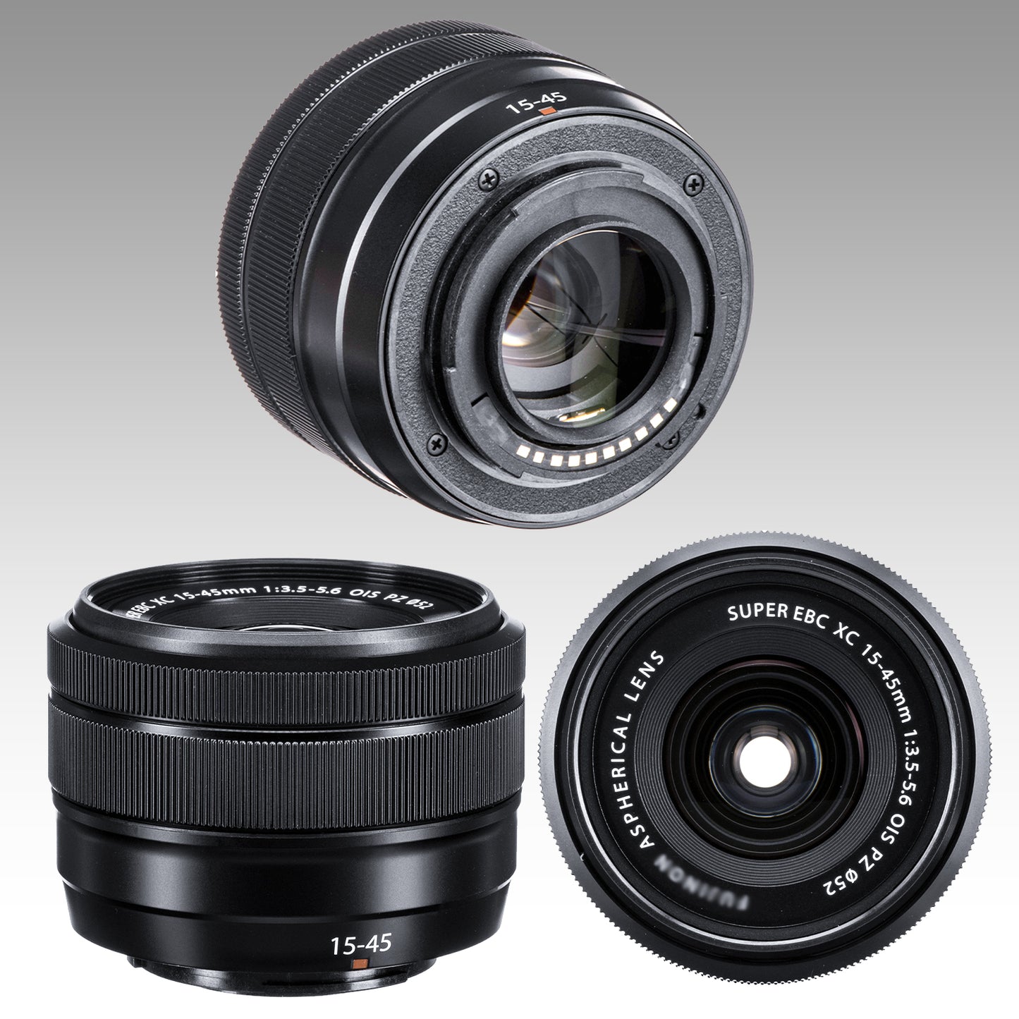 ujifilm XC 15-45mm f/3.5-5.6 OIS PZ Lens (Black) Bundle (Frustration Free Packaging) - Includes: Protective UV Filter & More (10pc Bundle)