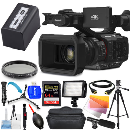 Panasonic HC-X20 4K Mobile Camcorder with Rich Connectivity Advanced Bundle