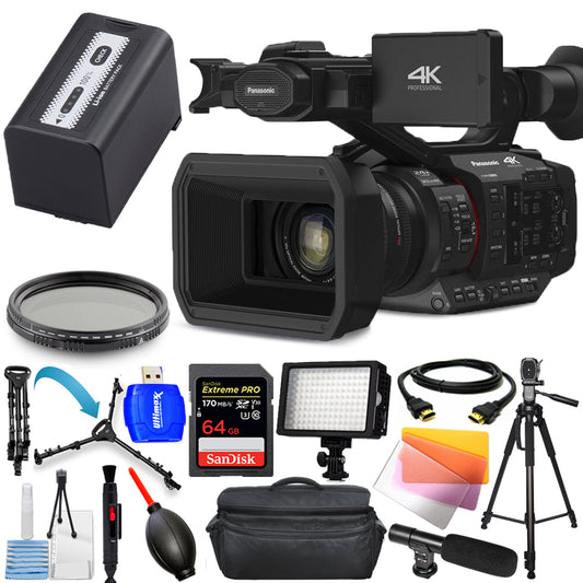 Panasonic HC-X20 4K Mobile Camcorder with Rich Connectivity Advanced Bundle