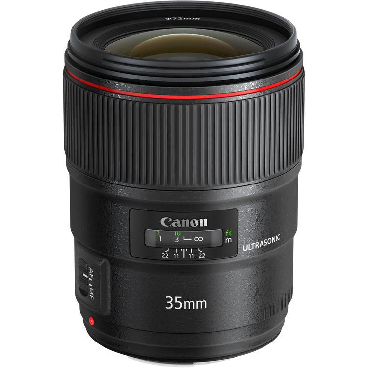 Canon EF 35mm f/1.4L II USM Lens With 10 Piece Filter Kit. Includes 3PC Filter Kit (UV-CPL-FLD) + 4PC Macro Filter Set (+1,+2,+4,+10) + 6PC Graduated Filter Kit + More