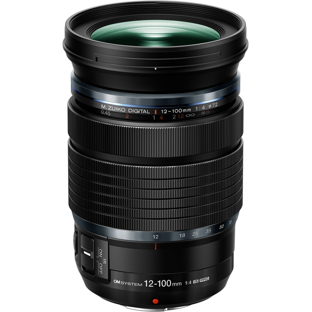 OM SYSTEM 12-100mm f4 IS PRO lens front view
